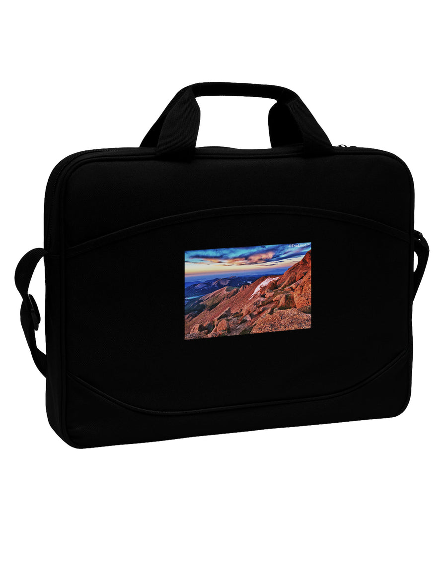 Colorado Mtn Sunset 15&#x22; Dark Laptop / Tablet Case Bag-Laptop / Tablet Case Bag-TooLoud-Black-White-Davson Sales