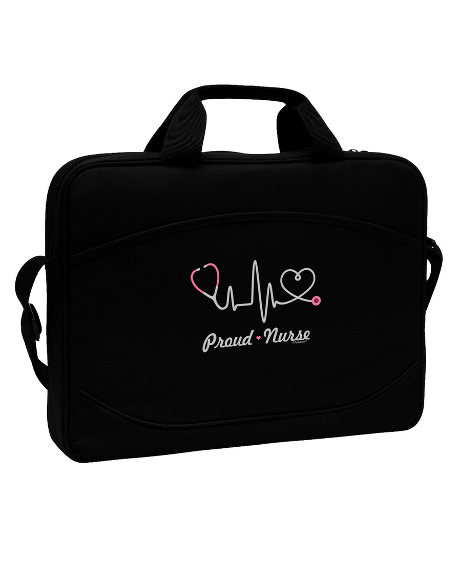 Stethoscope Heartbeat Text 15&#x22; Dark Laptop / Tablet Case Bag-Laptop / Tablet Case Bag-TooLoud-Black-White-15 Inches-Davson Sales