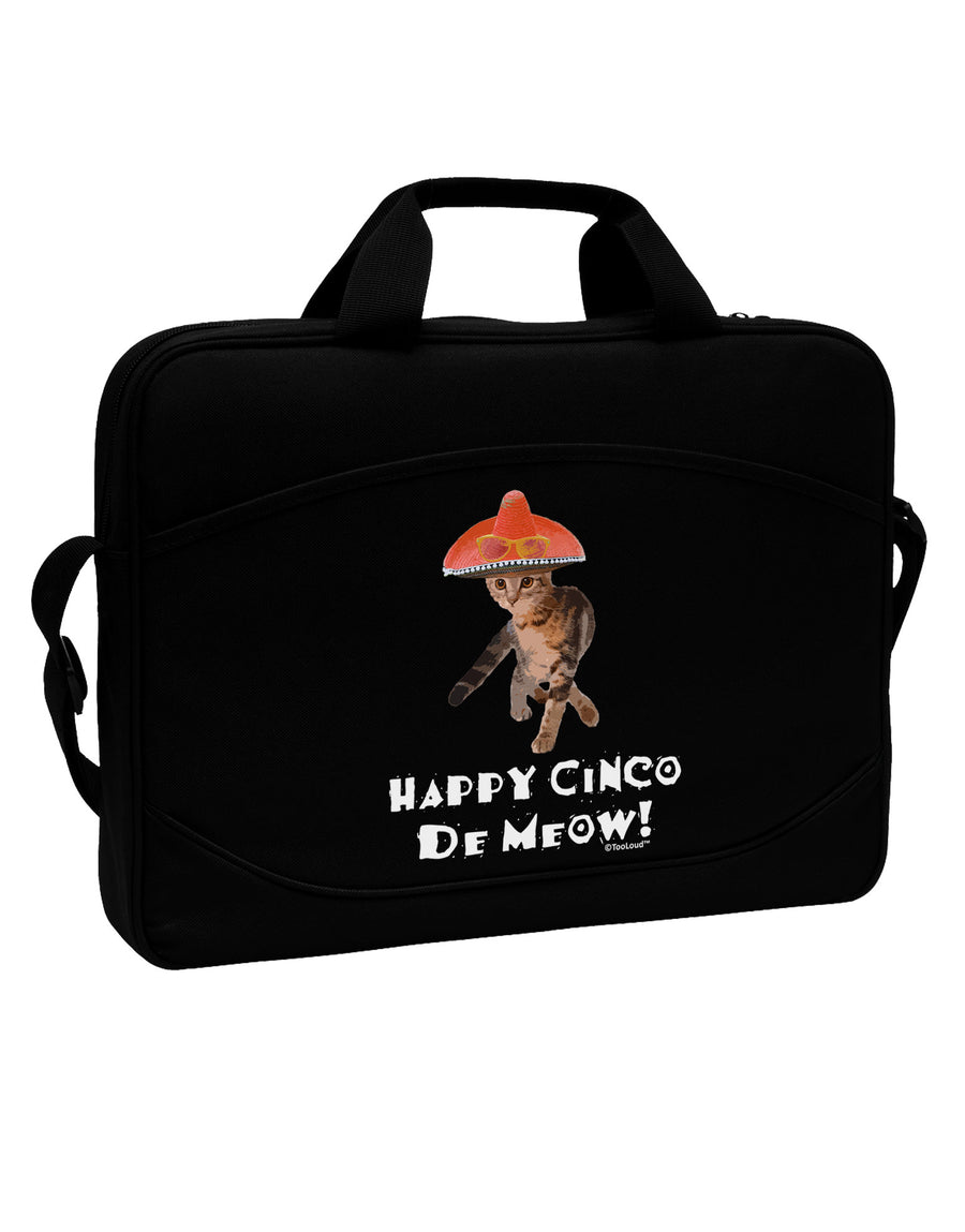 Cat with Pink Sombrero - Happy Cinco de Meow 15&#x22; Dark Laptop / Tablet Case Bag by TooLoud-Laptop / Tablet Case Bag-TooLoud-Black-Davson Sales