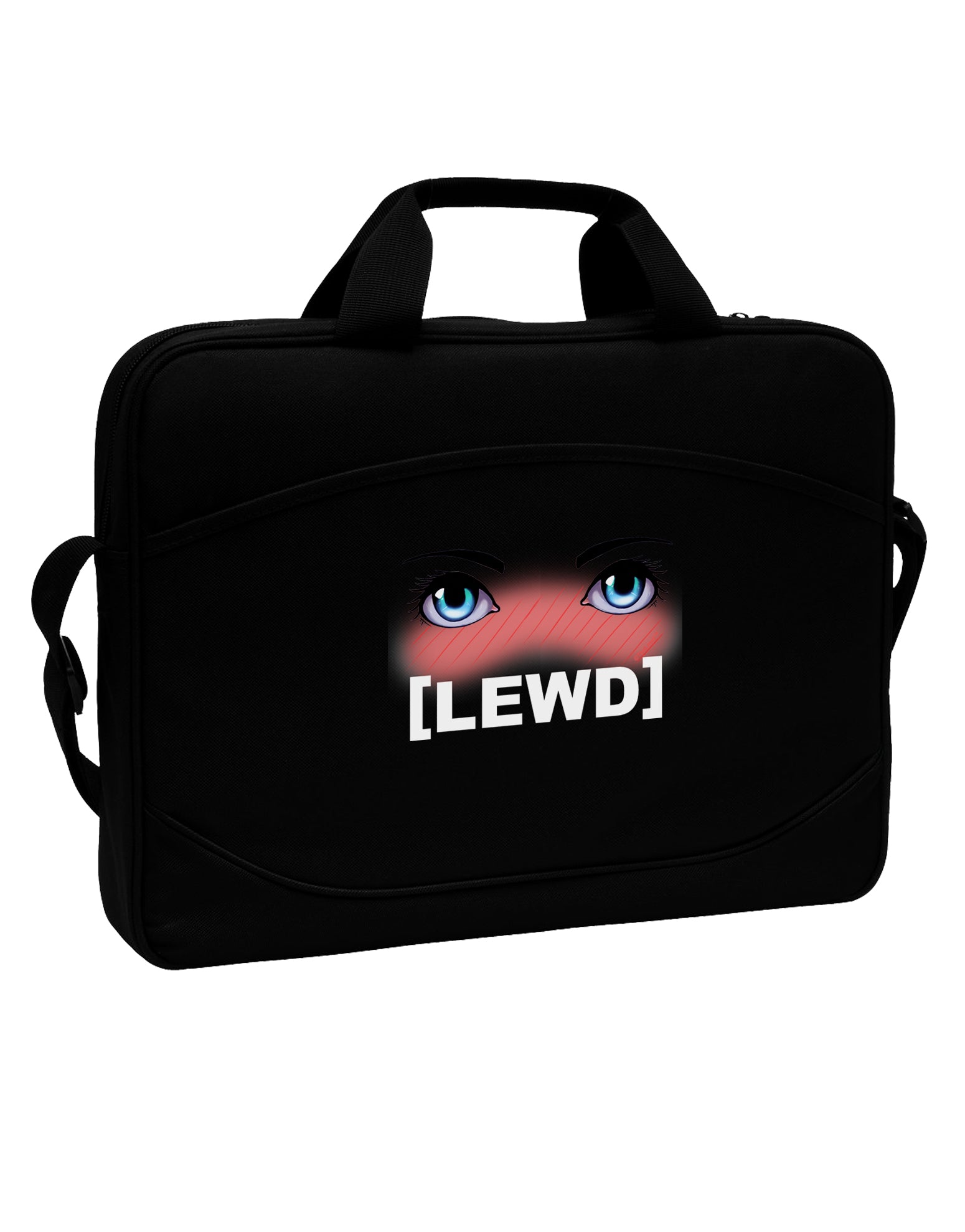 Blushing Anime Eyes Lewd 15&#x22; Dark Laptop / Tablet Case Bag by TooLoud-Laptop / Tablet Case Bag-TooLoud-Black-White-15 Inches-Davson Sales