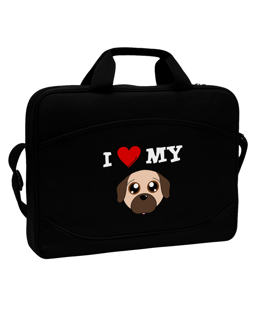 I Heart My - Cute Pug Dog - Fawn 15&#x22; Dark Laptop / Tablet Case Bag by TooLoud-Laptop / Tablet Case Bag-TooLoud-Black-Davson Sales