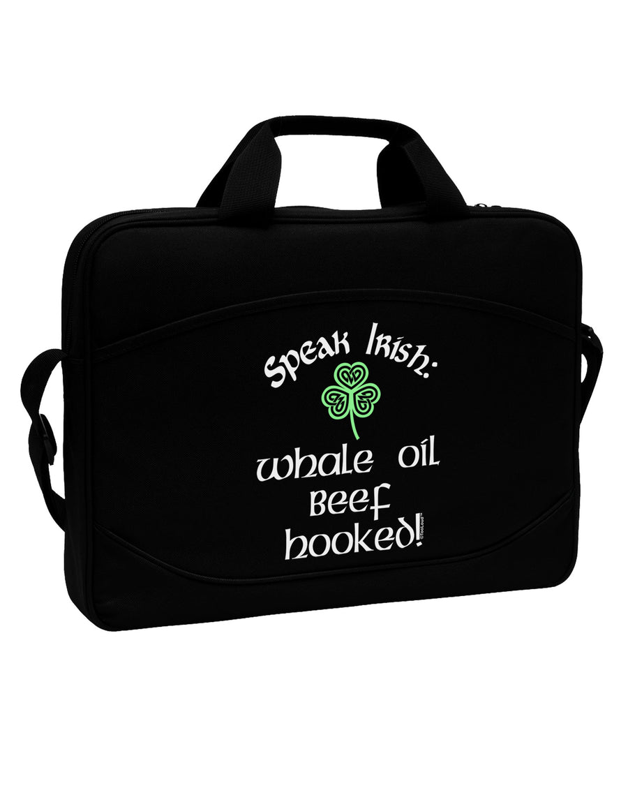 Speak Irish - Whale Oil Beef Hooked 15&#x22; Dark Laptop / Tablet Case Bag-Laptop / Tablet Case Bag-TooLoud-Black-White-15 Inches-Davson Sales