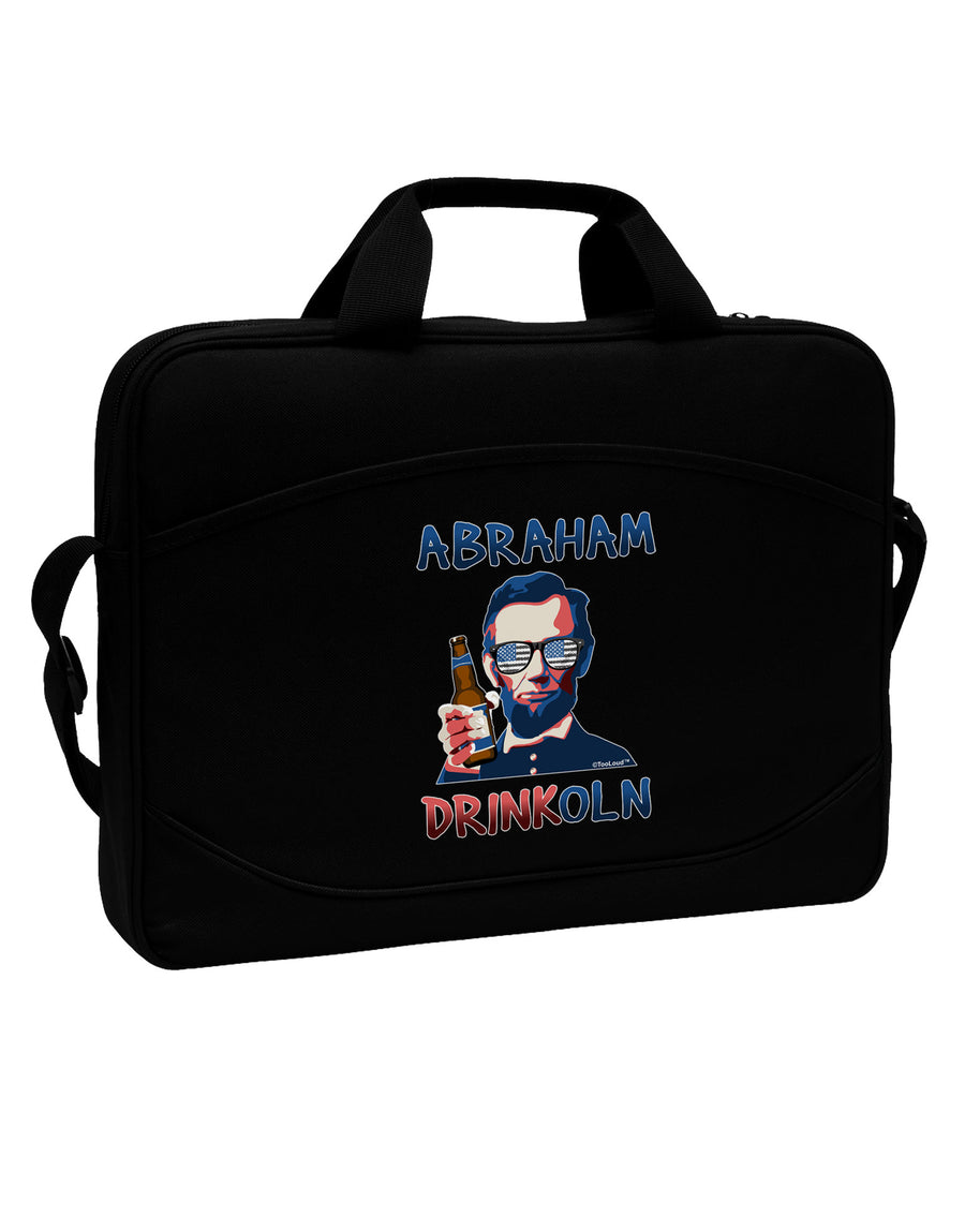 Abraham Drinkoln with Text 15&#x22; Dark Laptop / Tablet Case Bag-Laptop / Tablet Case Bag-TooLoud-Black-White-15 Inches-Davson Sales