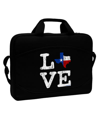 Texas Love Distressed Design 15&#x22; Dark Laptop / Tablet Case Bag by TooLoud-Laptop / Tablet Case Bag-TooLoud-Black-Davson Sales