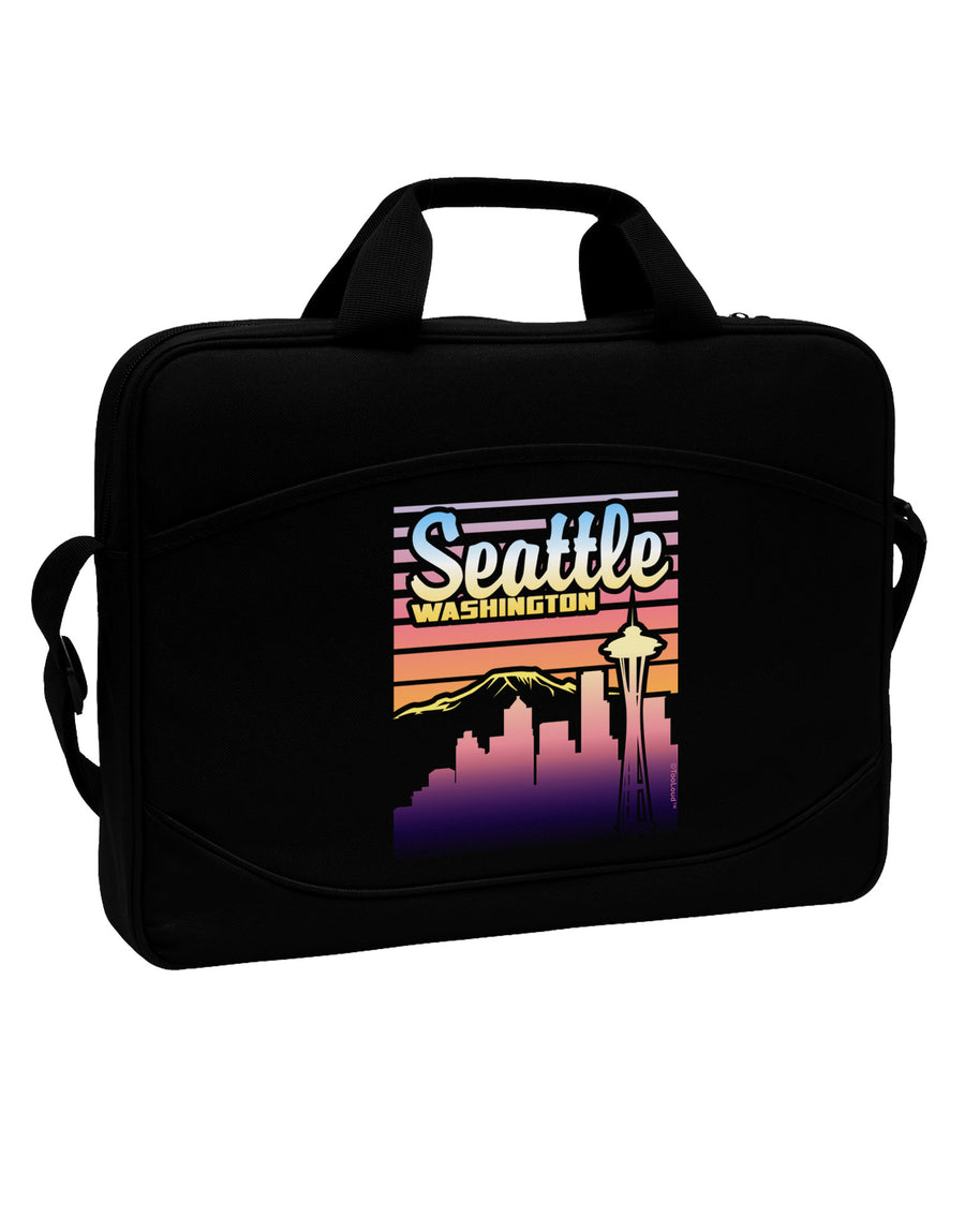 Seattle Washington Sunset 15&#x22; Dark Laptop / Tablet Case Bag-Laptop / Tablet Case Bag-TooLoud-Black-White-15 Inches-Davson Sales