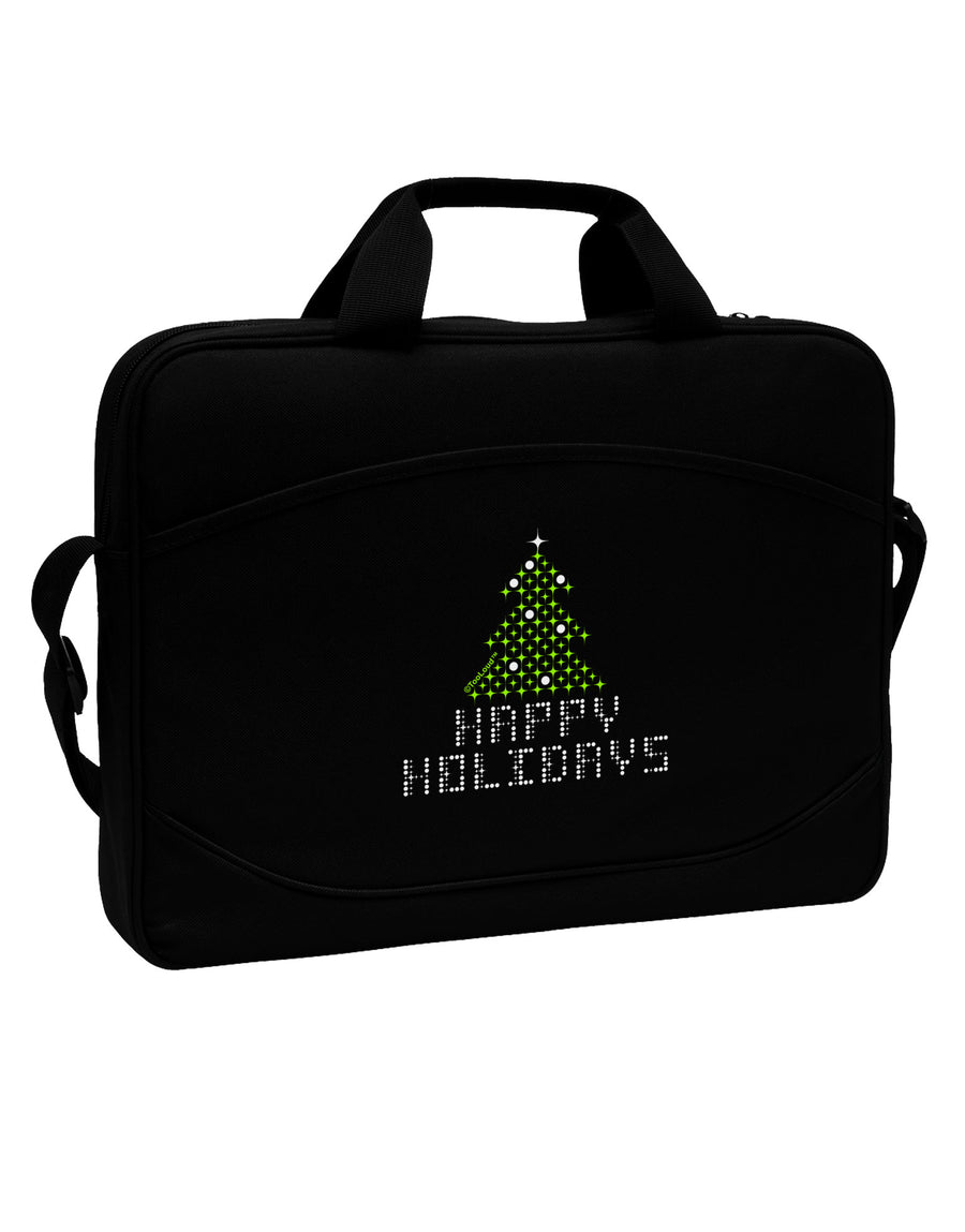 Happy Holidays Sparkles 15&#x22; Dark Laptop / Tablet Case Bag-Laptop / Tablet Case Bag-TooLoud-Black-White-Davson Sales