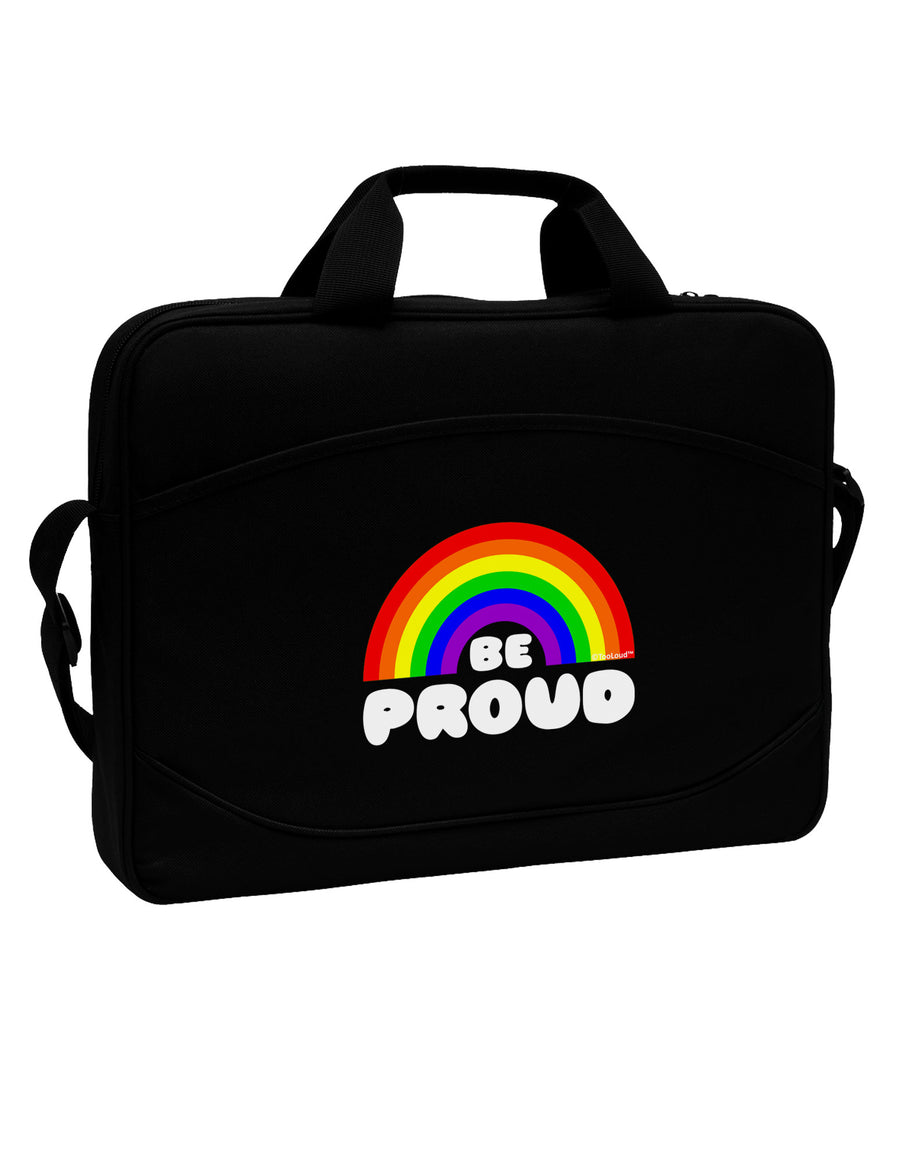 TooLoud Rainbow - Be Proud Gay Pride 15&#x22; Dark Laptop / Tablet Case Bag-Laptop / Tablet Case Bag-TooLoud-Black-Davson Sales