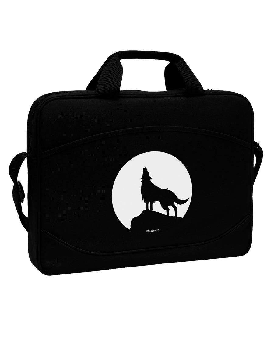 Wolf Howling at the Moon - Design #1 15&#x22; Dark Laptop / Tablet Case Bag by TooLoud-Laptop / Tablet Case Bag-TooLoud-Black-Davson Sales