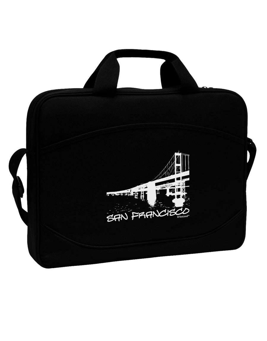 Bay Bridge Cutout Design - San Francisco 15&#x22; Dark Laptop / Tablet Case Bag by TooLoud-Laptop / Tablet Case Bag-TooLoud-Black-Davson Sales