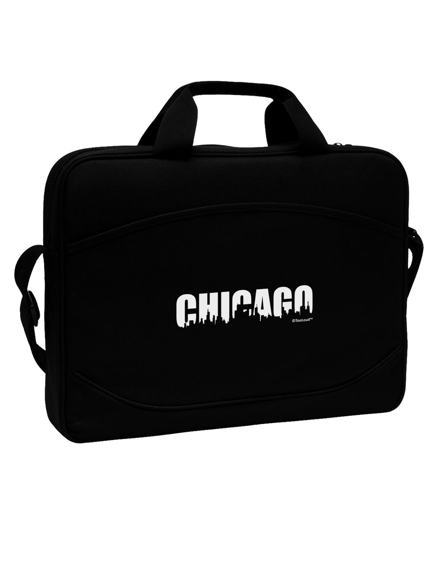 Chicago Skyline Cutout 15&#x22; Dark Laptop / Tablet Case Bag by TooLoud-Laptop / Tablet Case Bag-TooLoud-Black-Davson Sales