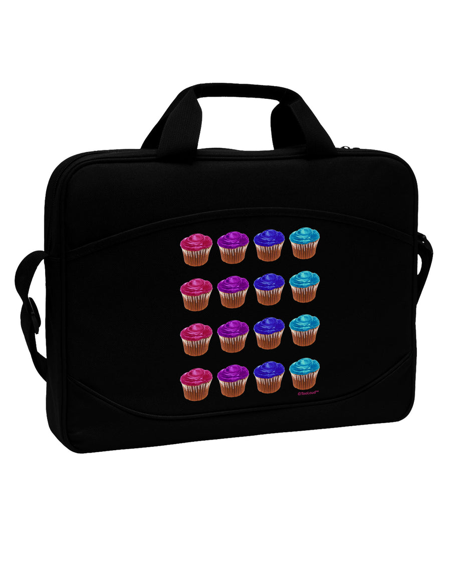 Colorful Cupcake Pattern 15&#x22; Dark Laptop / Tablet Case Bag by TooLoud-Laptop / Tablet Case Bag-TooLoud-Black-Davson Sales