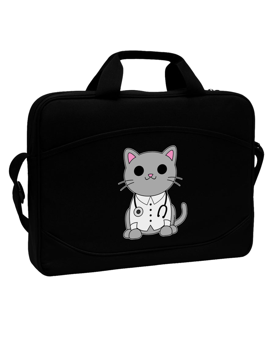 Dr Cat MD - Cute Cat Design 15&#x22; Dark Laptop / Tablet Case Bag by TooLoud-Laptop / Tablet Case Bag-TooLoud-Black-Davson Sales