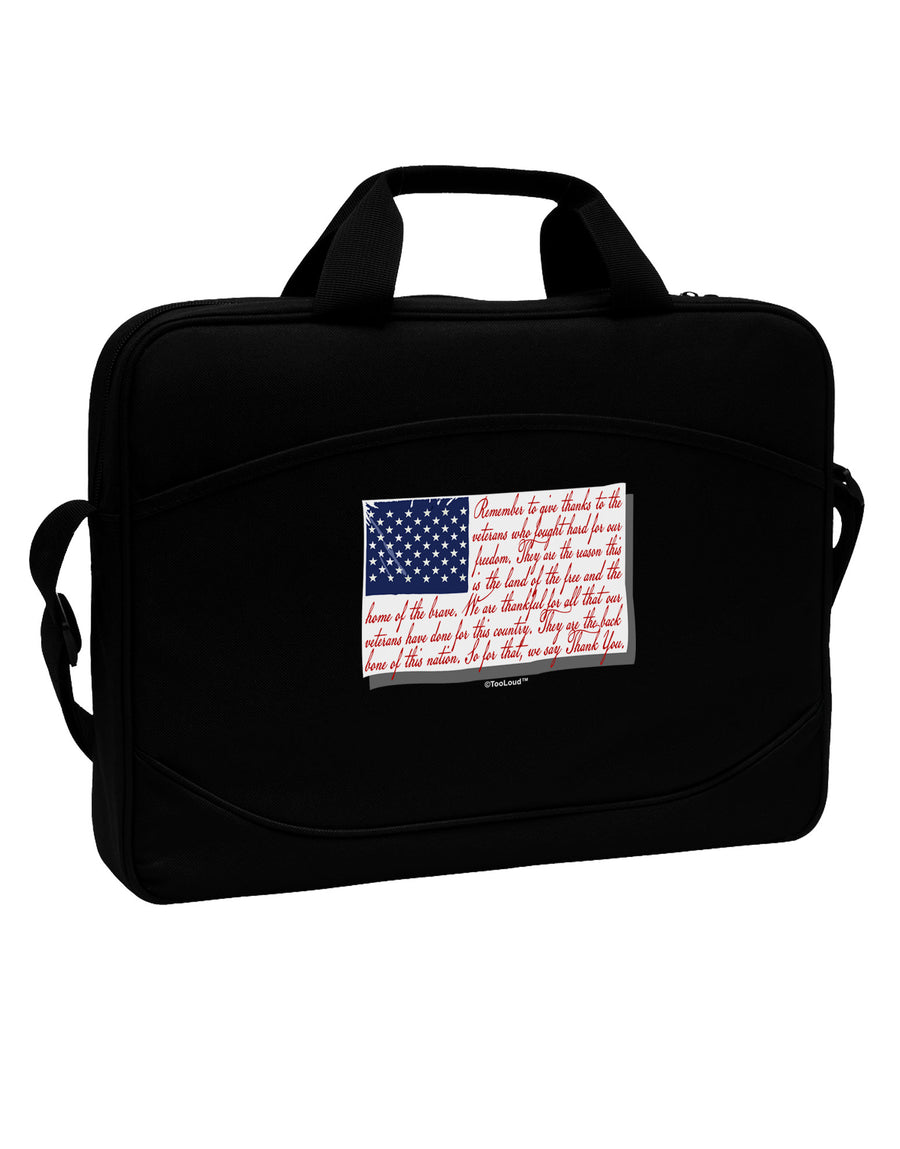 Veterans Scripted Flag 15&#x22; Dark Laptop / Tablet Case Bag-Laptop / Tablet Case Bag-TooLoud-Black-Davson Sales