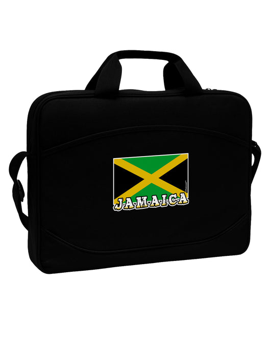 Jamaica Flag Dark 15&#x22; Dark Laptop / Tablet Case Bag-Laptop / Tablet Case Bag-TooLoud-Black-White-15 Inches-Davson Sales