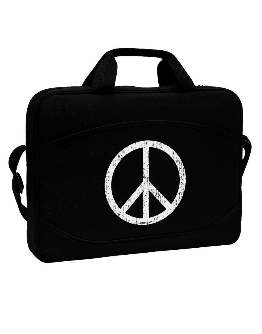 Peace Sign Symbol - Distressed 15&#x22; Dark Laptop / Tablet Case Bag by TooLoud-Laptop / Tablet Case Bag-TooLoud-Black-Davson Sales