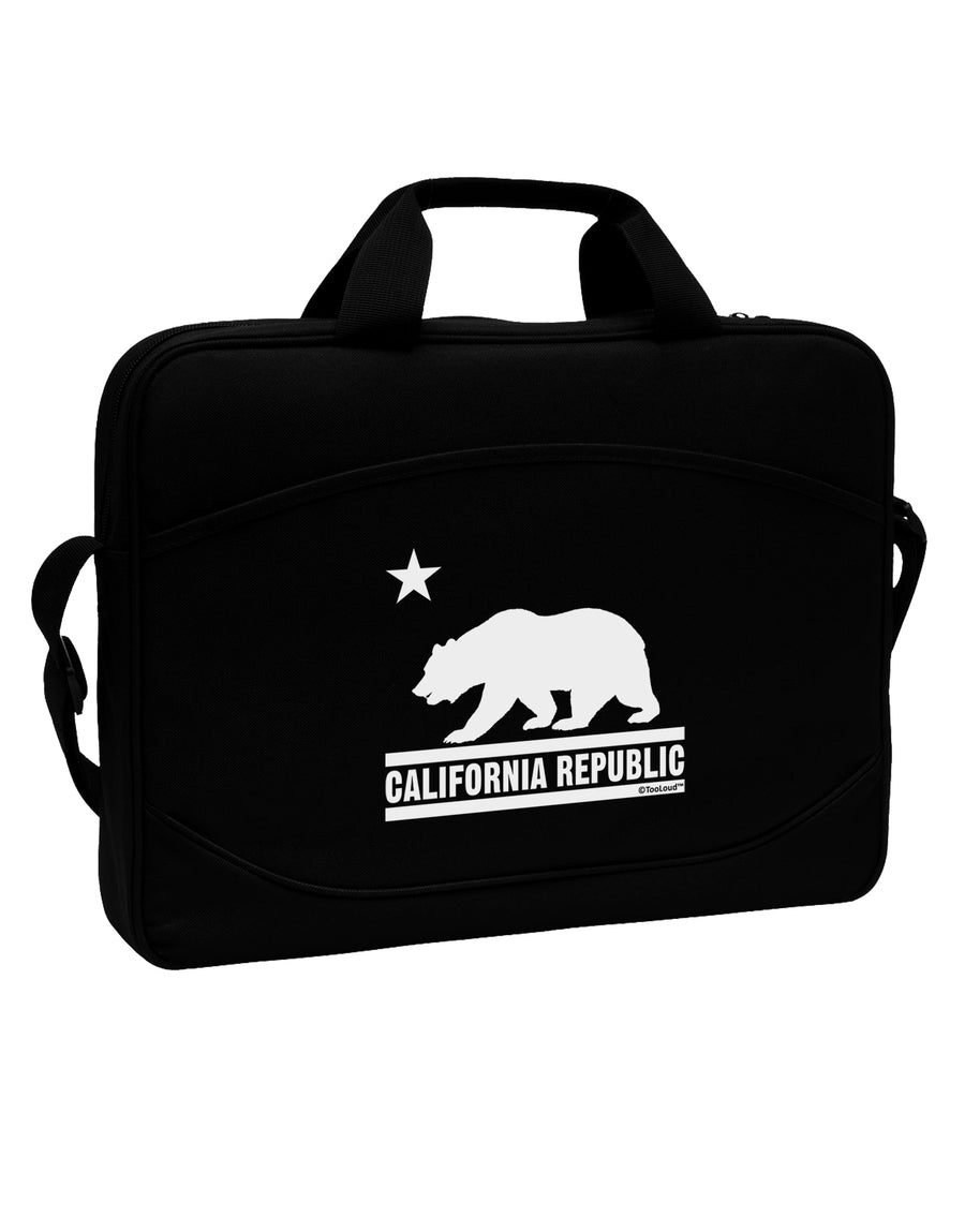 California Republic Design - Cali Bear 15&#x22; Dark Laptop / Tablet Case Bag by TooLoud-Laptop / Tablet Case Bag-TooLoud-Black-Davson Sales