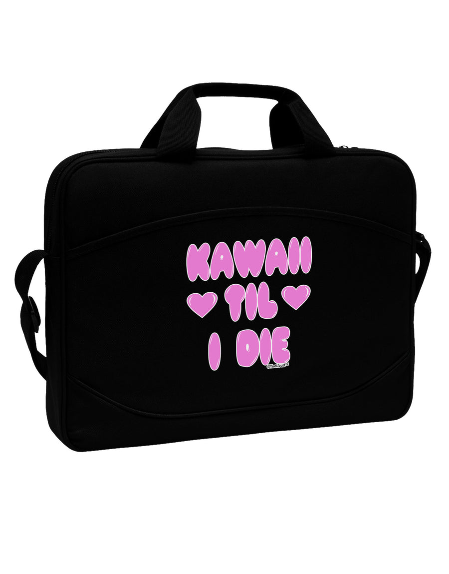 Kawaii Til I Die - Design - Magenta 15&#x22; Dark Laptop / Tablet Case Bag by TooLoud-Laptop / Tablet Case Bag-TooLoud-Black-Davson Sales