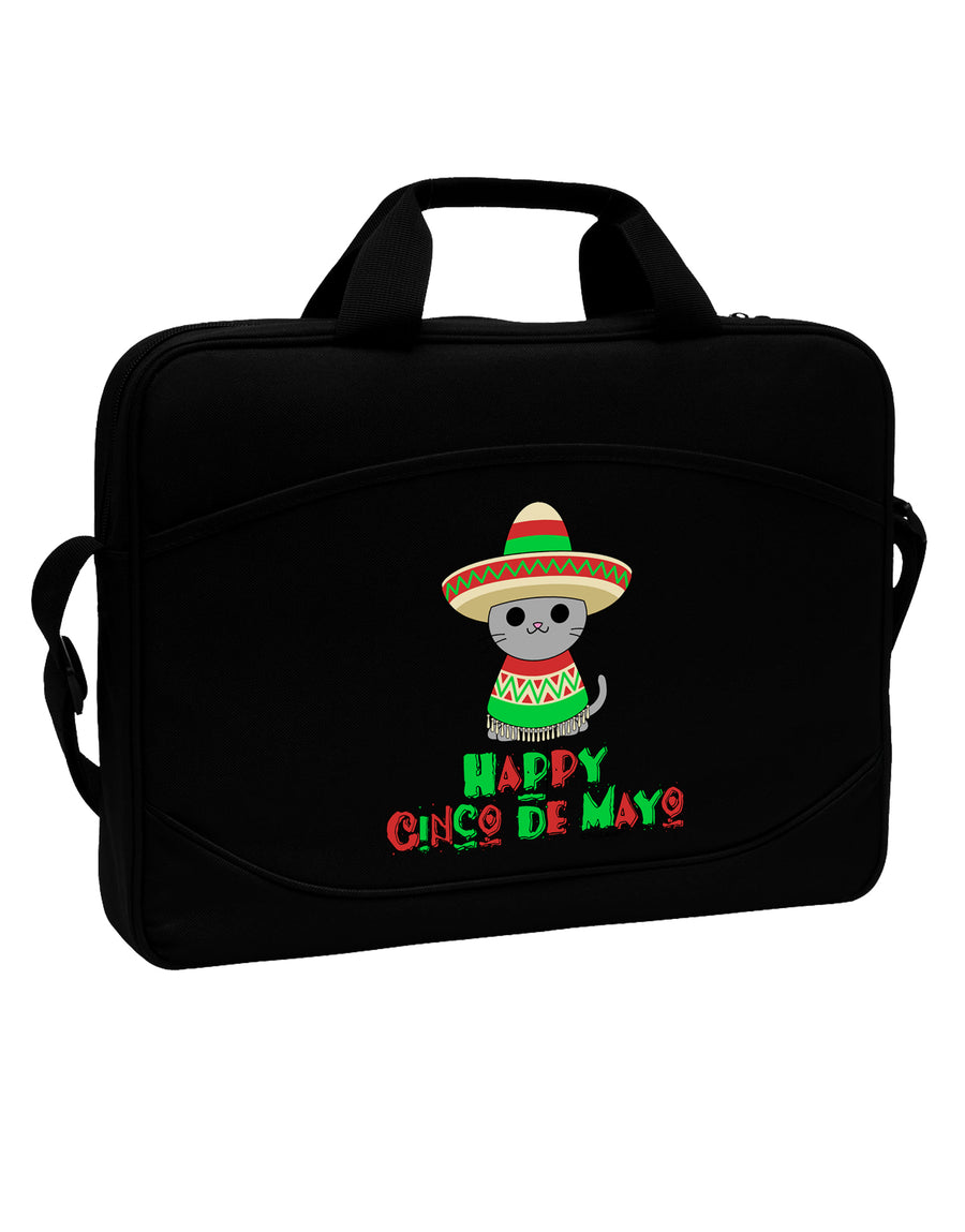 Happy Cinco de Mayo Cat 15&#x22; Dark Laptop / Tablet Case Bag by TooLoud-Laptop / Tablet Case Bag-TooLoud-Black-Davson Sales