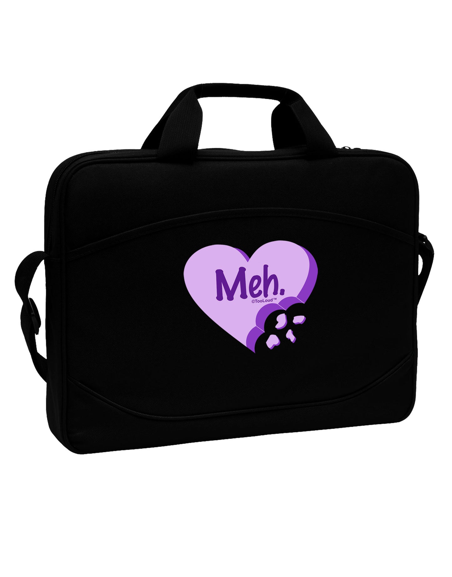 Meh Candy Heart Purple - Valentines Day 15&#x22; Dark Laptop / Tablet Case Bag by TooLoud-Laptop / Tablet Case Bag-TooLoud-Black-Davson Sales