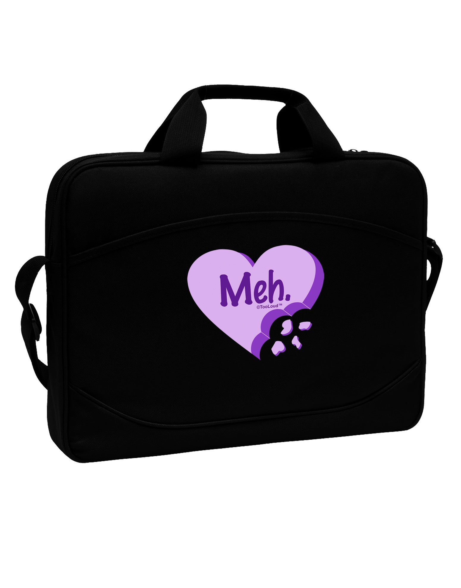 Meh Candy Heart Purple - Valentines Day 15&#x22; Dark Laptop / Tablet Case Bag by TooLoud-Laptop / Tablet Case Bag-TooLoud-Black-Davson Sales