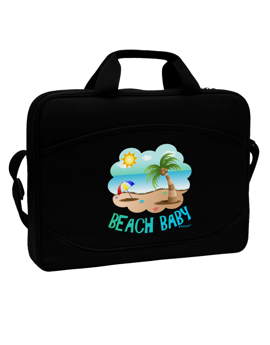 Fun Summer Beach Scene - Beach Baby 15&#x22; Dark Laptop / Tablet Case Bag by TooLoud-Laptop / Tablet Case Bag-TooLoud-Black-Davson Sales