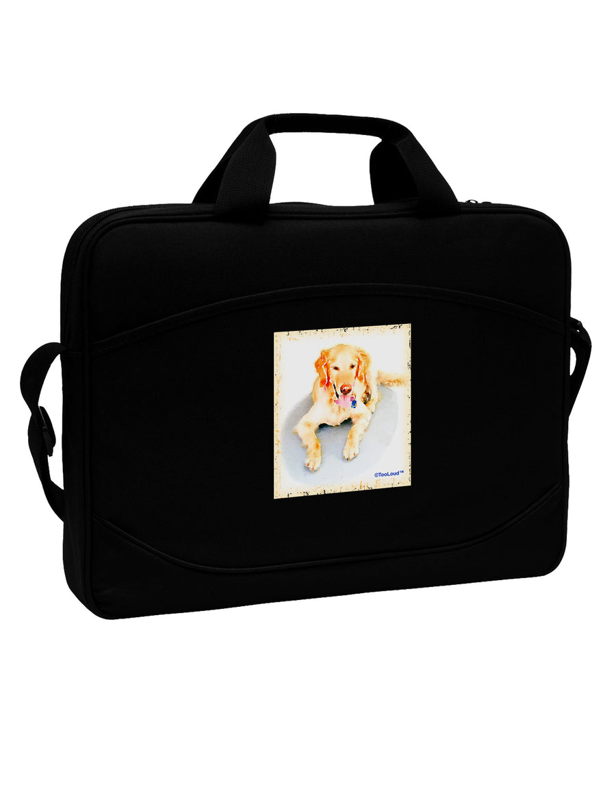 Laying Retriever Watercolor 15&#x22; Dark Laptop / Tablet Case Bag-Laptop / Tablet Case Bag-TooLoud-Black-White-Davson Sales