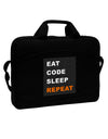 Eat Sleep Code Repeat 15&#x22; Dark Laptop / Tablet Case Bag by TooLoud