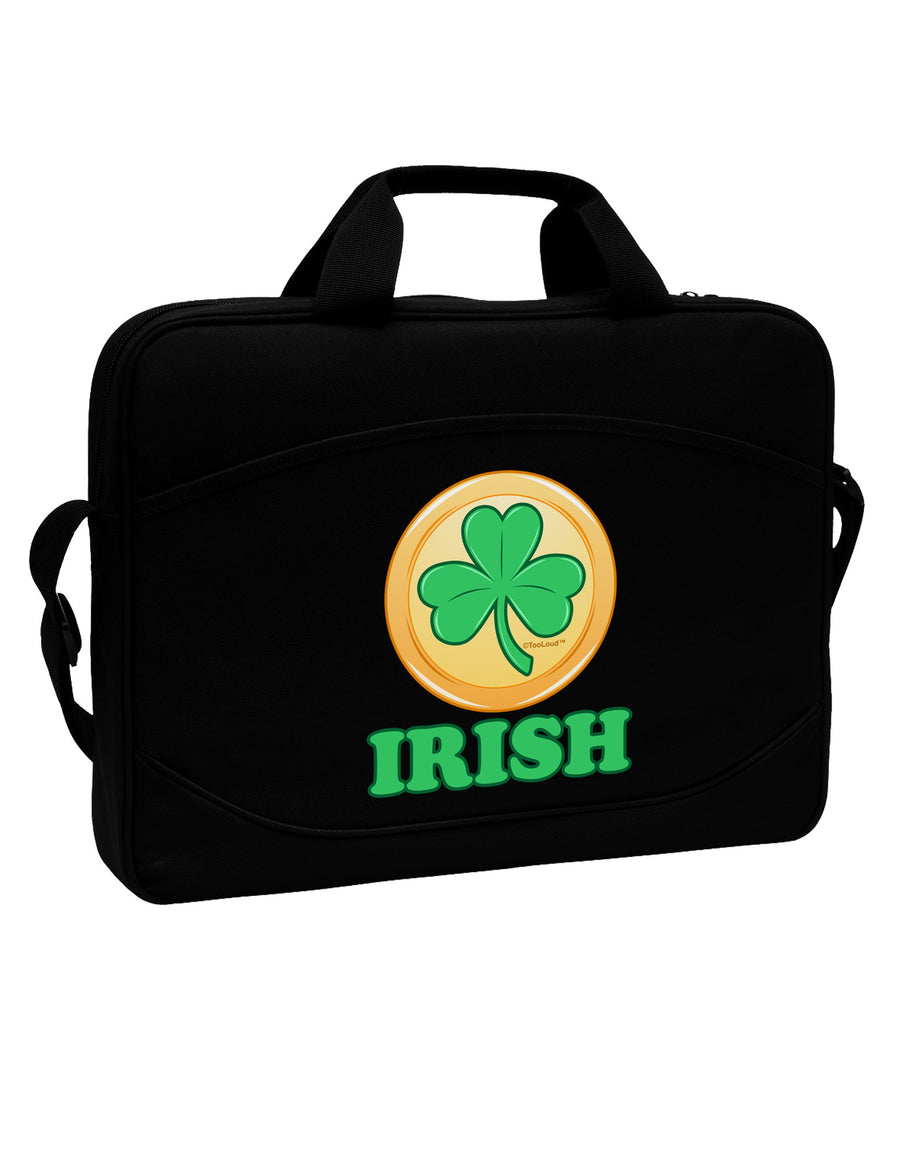 Shamrock Button - Irish 15&#x22; Dark Laptop / Tablet Case Bag by TooLoud-Laptop / Tablet Case Bag-TooLoud-Black-Davson Sales