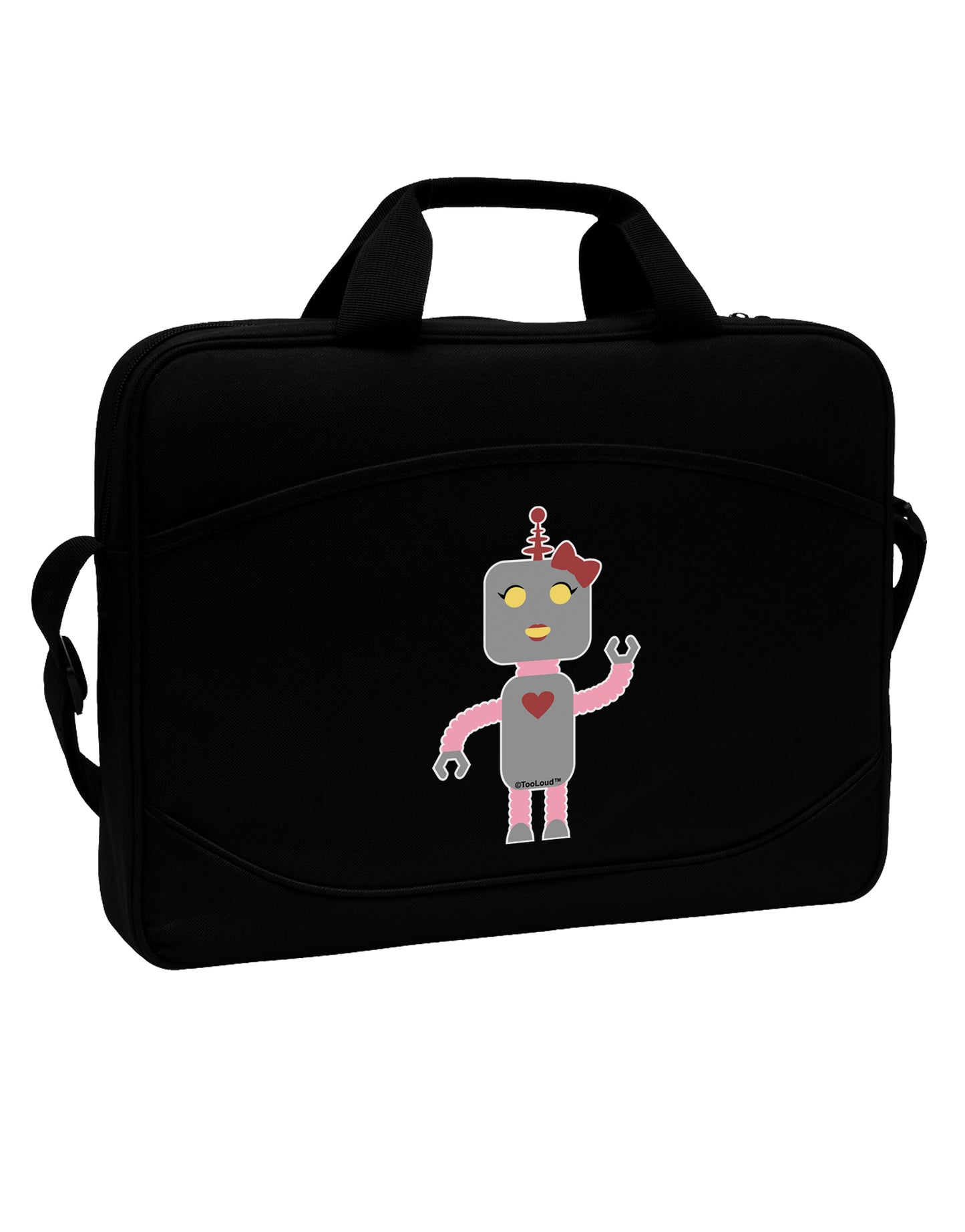 Cute Robot Female 15" Dark Laptop / Tablet Case Bag by TooLoud-Laptop / Tablet Case Bag-TooLoud-Black-White-15 Inches-Davson Sales