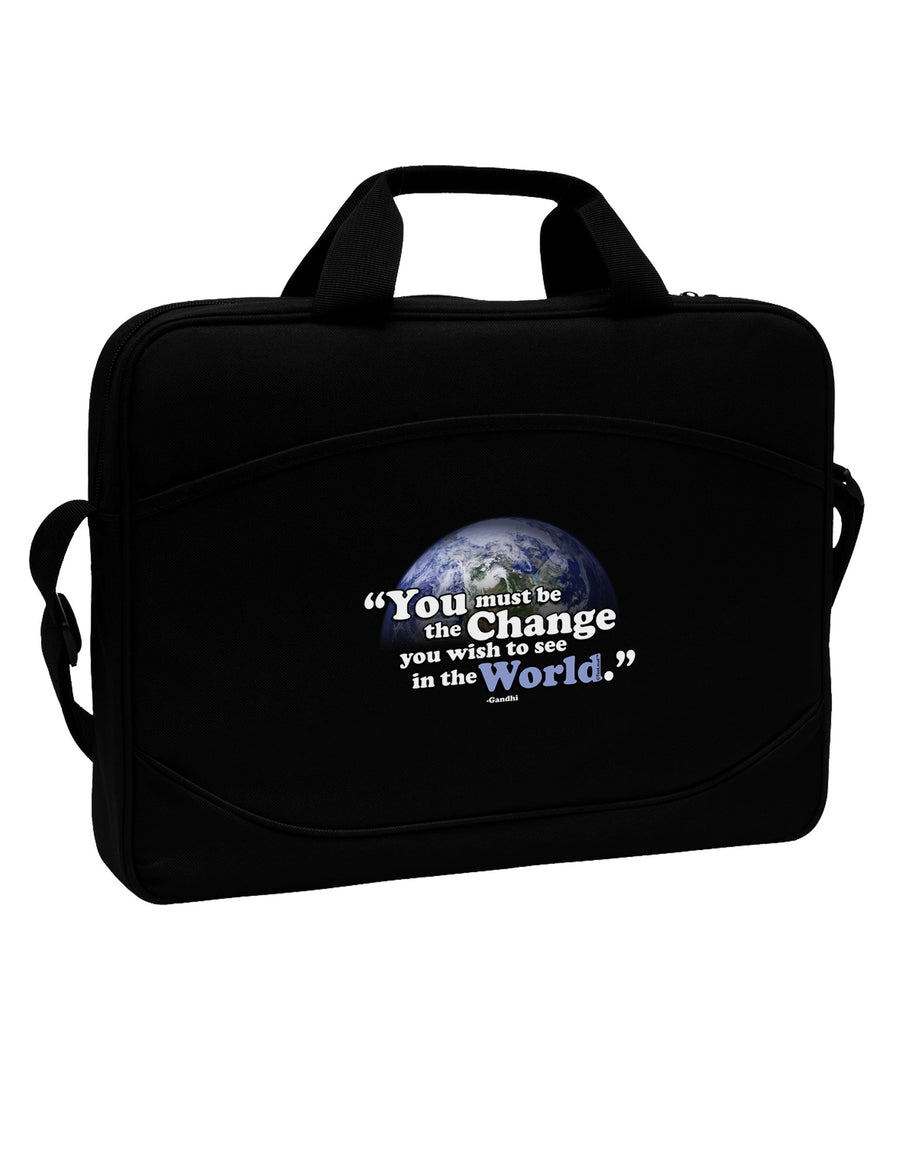 Change In The World Gandhi 15&#x22; Dark Laptop / Tablet Case Bag-Laptop / Tablet Case Bag-TooLoud-Black-15 Inches-Davson Sales