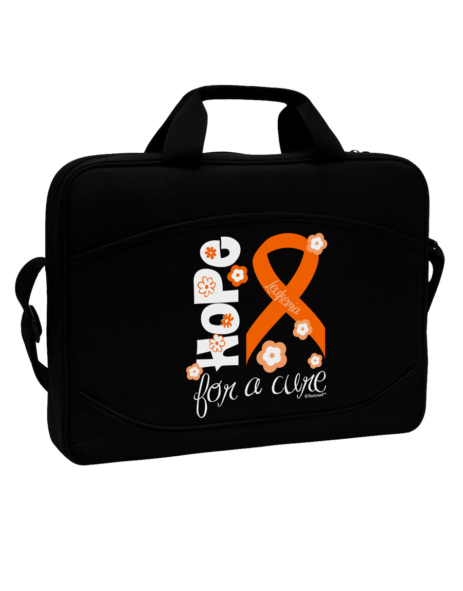 Hope for a Cure - Orange Ribbon Leukemia - Flowers 15&#x22; Dark Laptop / Tablet Case Bag by TooLoud-Laptop / Tablet Case Bag-TooLoud-Black-Davson Sales