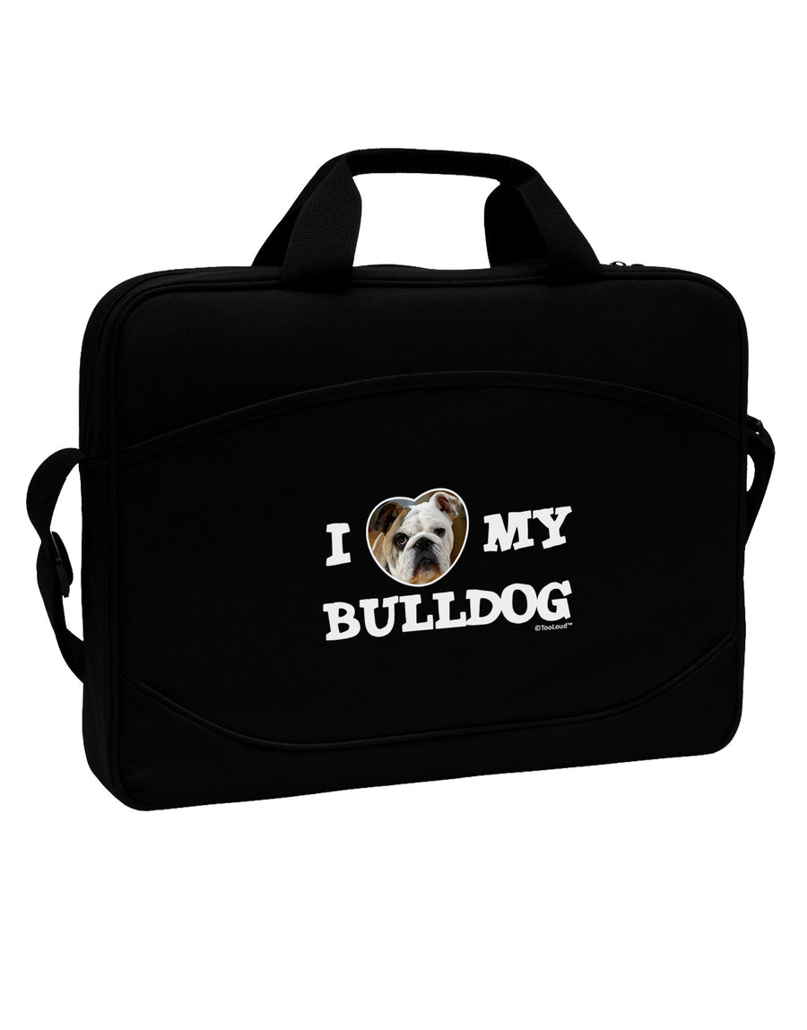 I Heart My Bulldog 15&#x22; Dark Laptop / Tablet Case Bag by TooLoud-Laptop / Tablet Case Bag-TooLoud-Black-Davson Sales