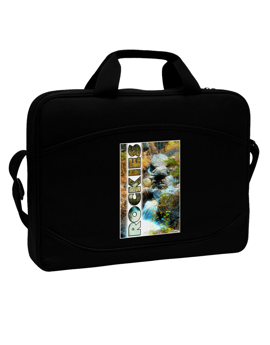 Rockies Waterfall with Text 15&#x22; Dark Laptop / Tablet Case Bag-Laptop / Tablet Case Bag-TooLoud-Black-15 Inches-Davson Sales