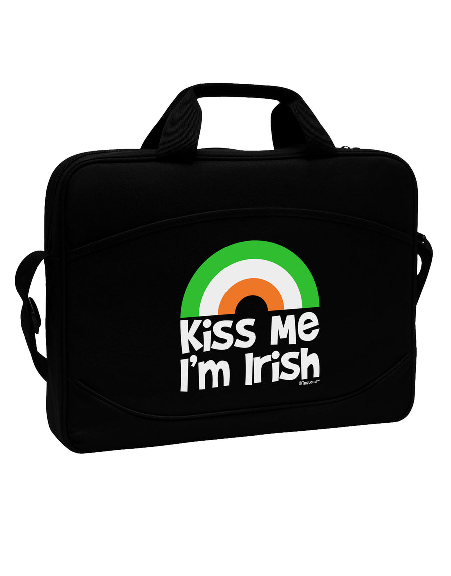 Irish Flag Rainbow - Kiss Me I'm Irish 15&#x22; Dark Laptop / Tablet Case Bag by TooLoud-Laptop / Tablet Case Bag-TooLoud-Black-Davson Sales