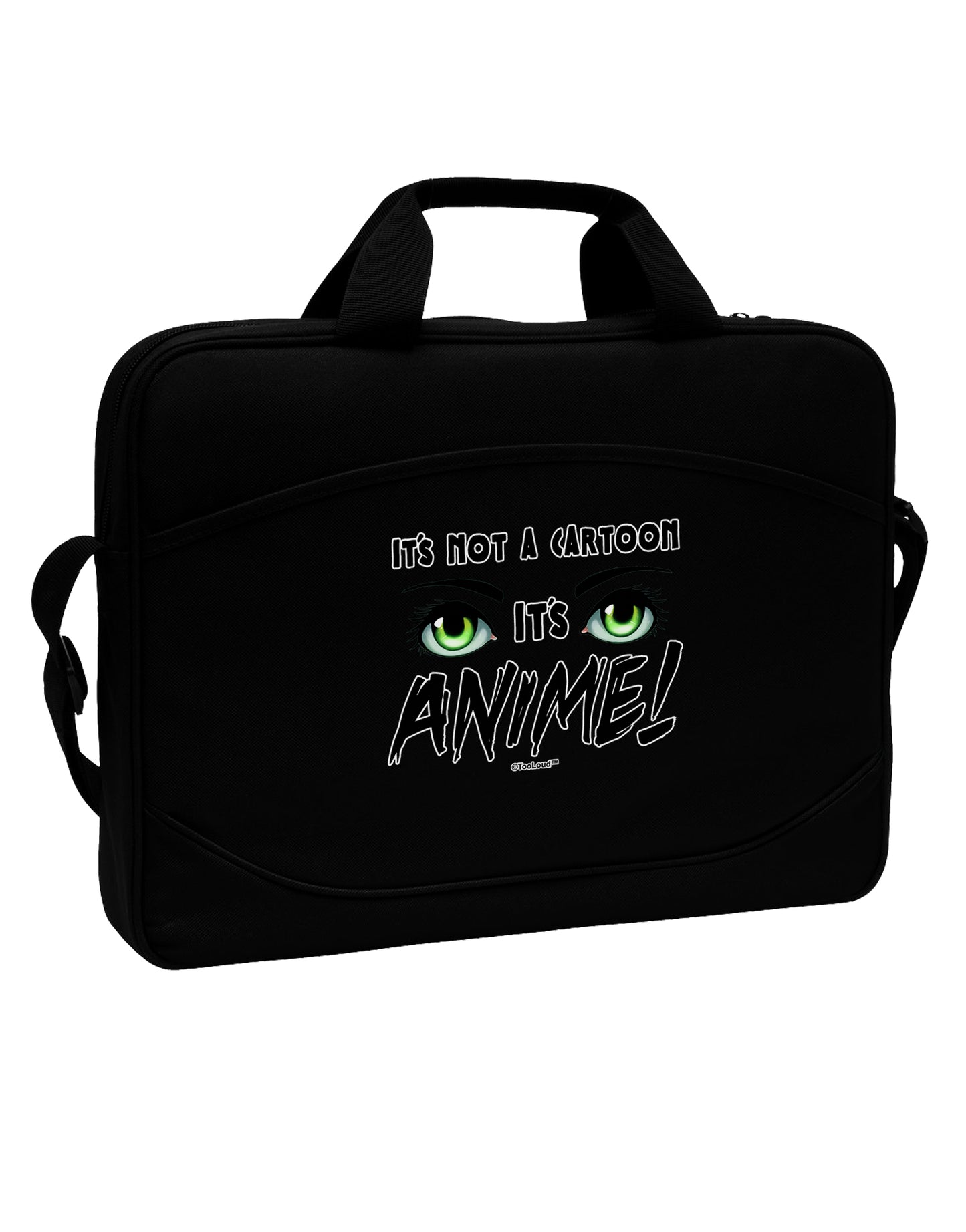Not A Cartoon Eyes Green 15" Dark Laptop / Tablet Case Bag by TooLoud-Laptop / Tablet Case Bag-TooLoud-Black-White-15 Inches-Davson Sales