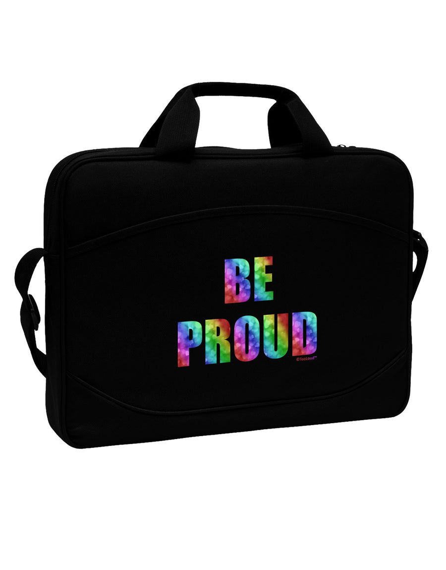 Be Proud Gay Pride - Rainbow Hearts 15&#x22; Dark Laptop / Tablet Case Bag by TooLoud-Laptop / Tablet Case Bag-TooLoud-Black-Davson Sales