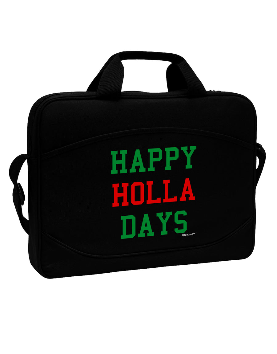 Happy Holla Days - Red and Green 15&#x22; Dark Laptop / Tablet Case Bag by TooLoud-Laptop / Tablet Case Bag-TooLoud-Black-Davson Sales