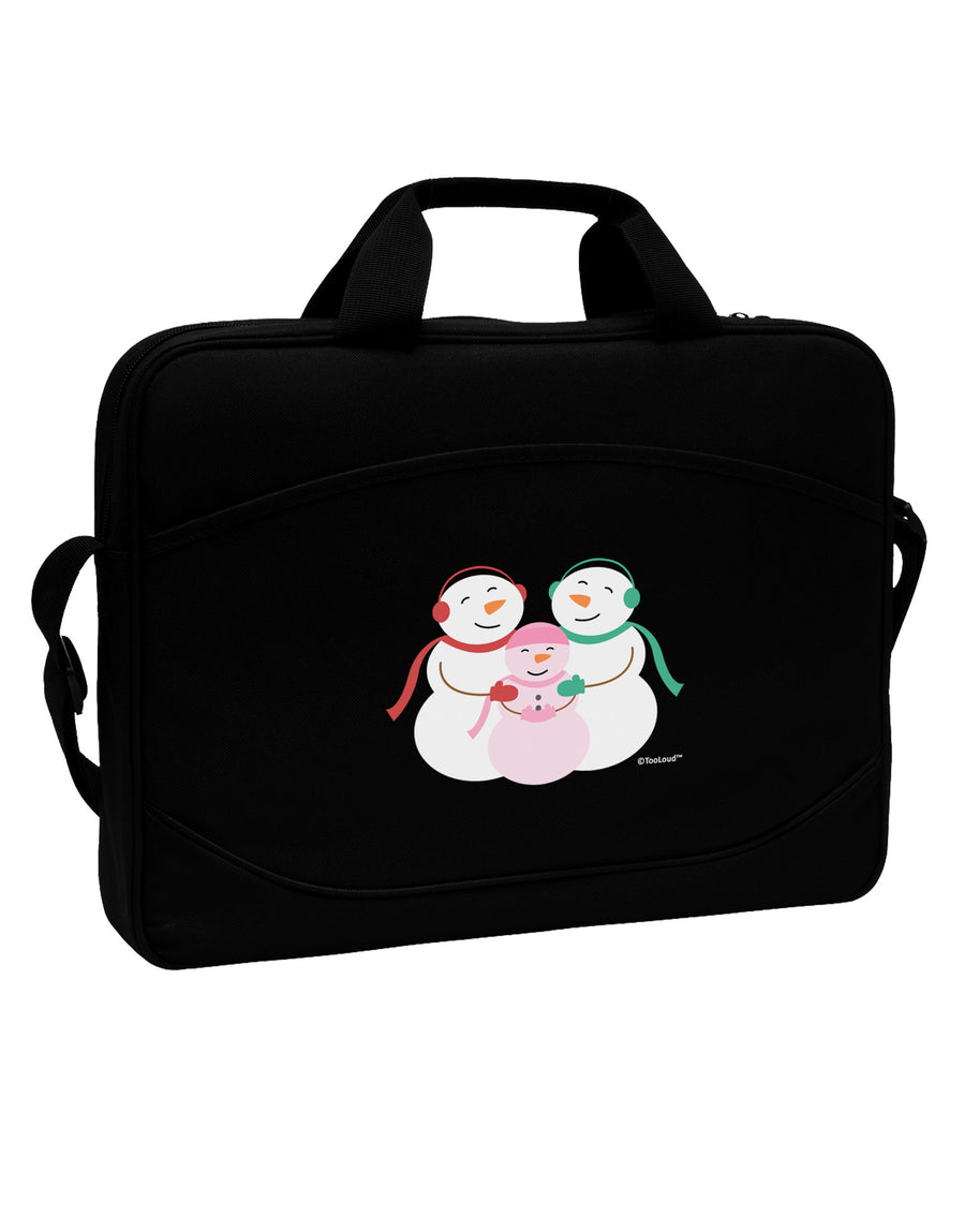 Cute Snowman Family with Girl 15&#x22; Dark Laptop / Tablet Case Bag by TooLoud-Laptop / Tablet Case Bag-TooLoud-Black-Davson Sales