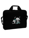 Cute Panda With Ear Buds 15&#x22; Dark Laptop / Tablet Case Bag-Laptop / Tablet Case Bag-TooLoud-Black-White-15 Inches-Davson Sales