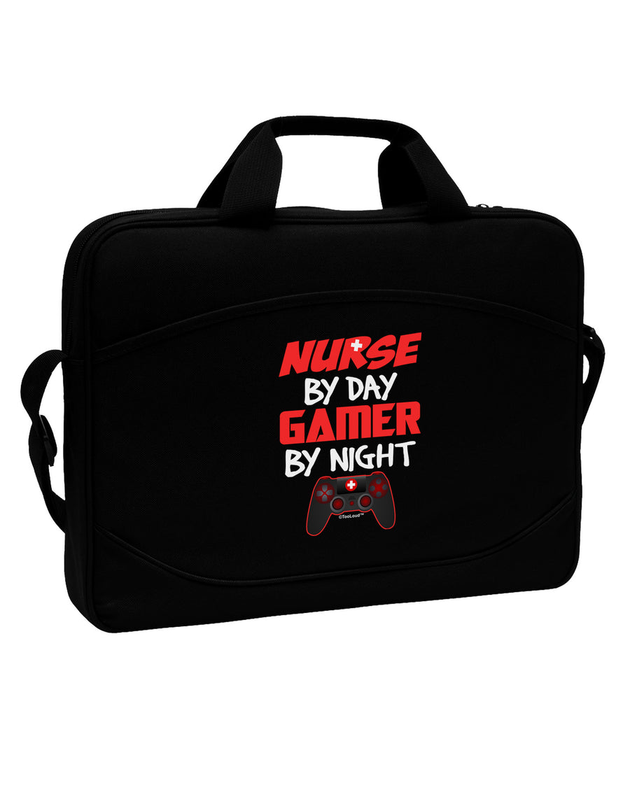 Nurse By Day Gamer By Night 15&#x22; Dark Laptop / Tablet Case Bag-Laptop / Tablet Case Bag-TooLoud-Black-White-15 Inches-Davson Sales