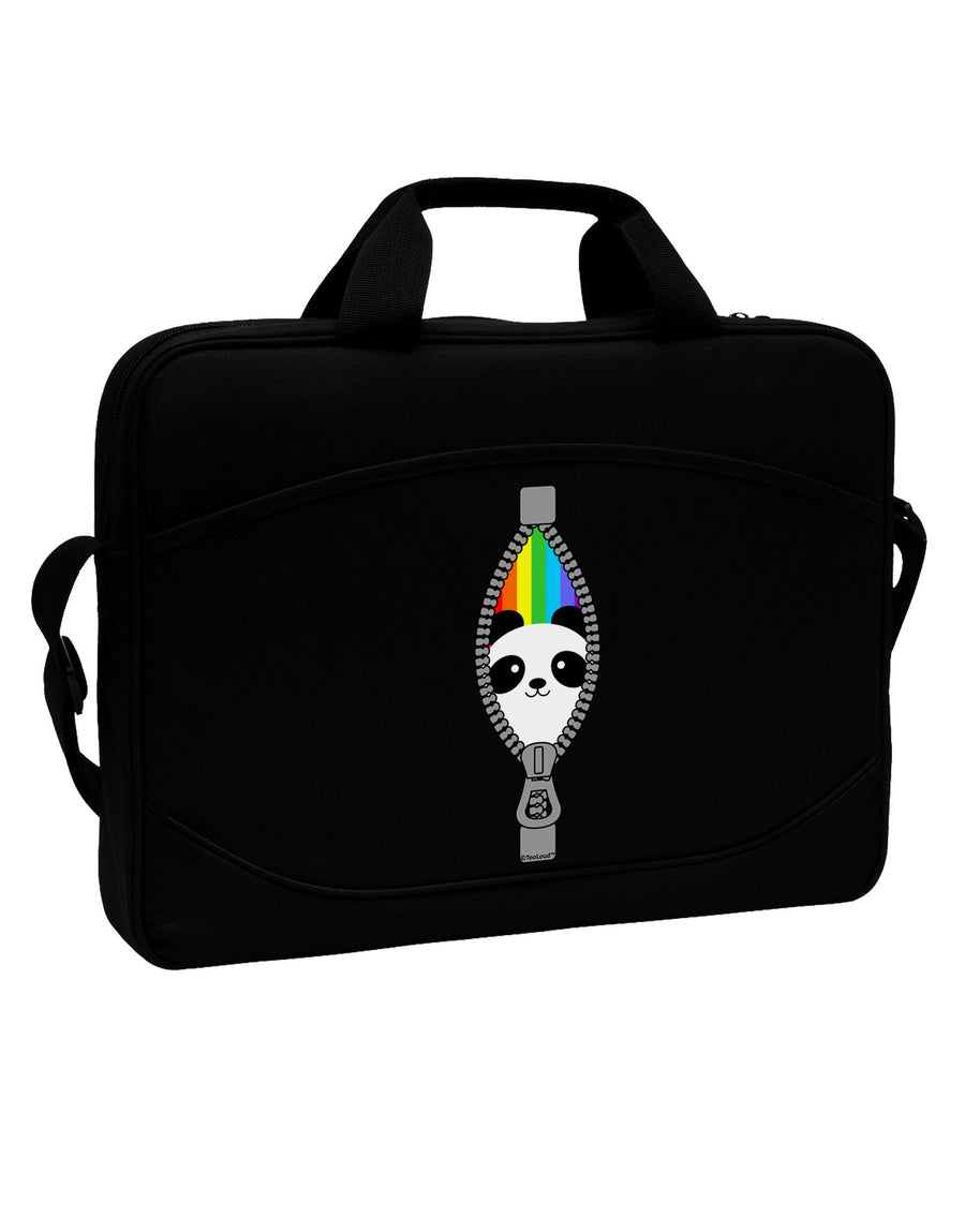 Rainbow Panda Peeking Out of Zipper 15&#x22; Dark Laptop / Tablet Case Bag by TooLoud-Laptop / Tablet Case Bag-TooLoud-Black-Davson Sales