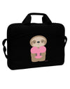 Cute Valentine Sloth Holding Heart 15&#x22; Dark Laptop / Tablet Case Bag by TooLoud-Laptop / Tablet Case Bag-TooLoud-Black-Davson Sales