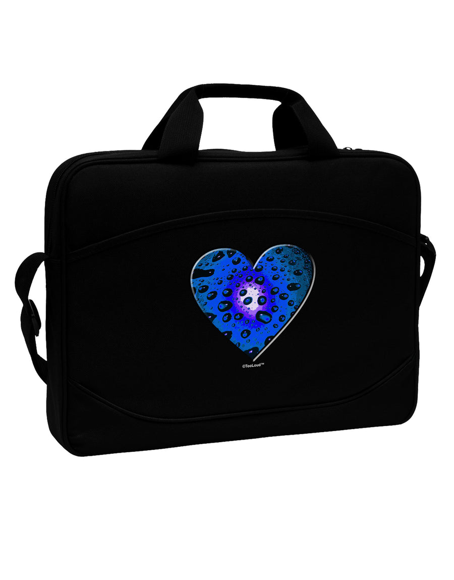 Water Droplet Heart Blue 15&#x22; Dark Laptop / Tablet Case Bag by TooLoud-Laptop / Tablet Case Bag-TooLoud-Black-Davson Sales