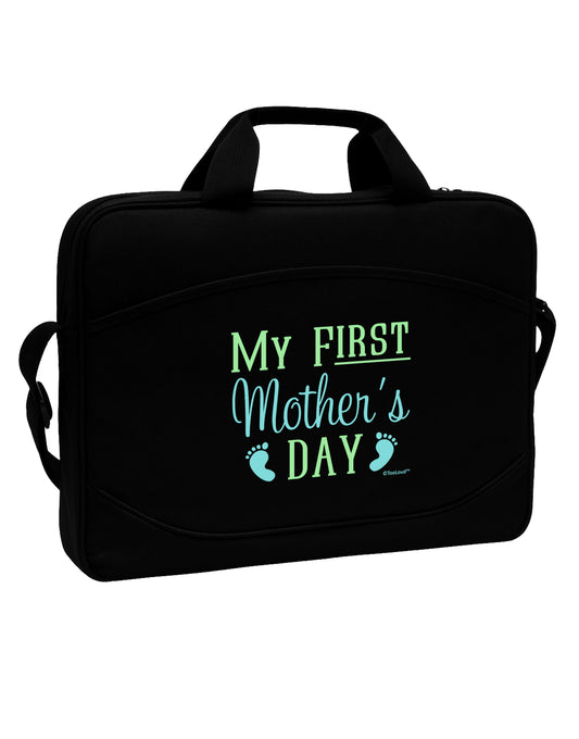 My First Mother's Day - Baby Feet - Blue 15&#x22; Dark Laptop / Tablet Case Bag by TooLoud-Laptop / Tablet Case Bag-TooLoud-Black-Davson Sales