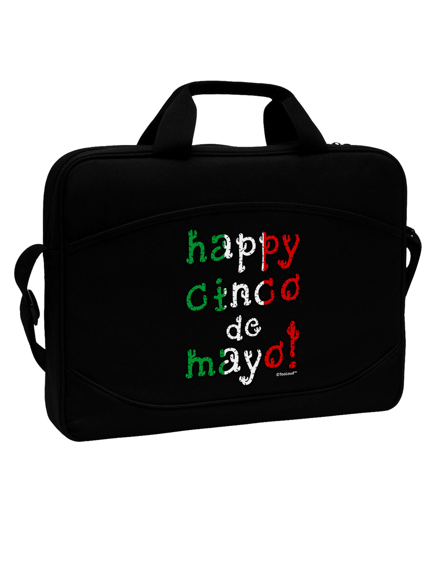 Happy Cinco de Mayo - Cactus Design 15&#x22; Dark Laptop / Tablet Case Bag by TooLoud-Laptop / Tablet Case Bag-TooLoud-Black-Davson Sales