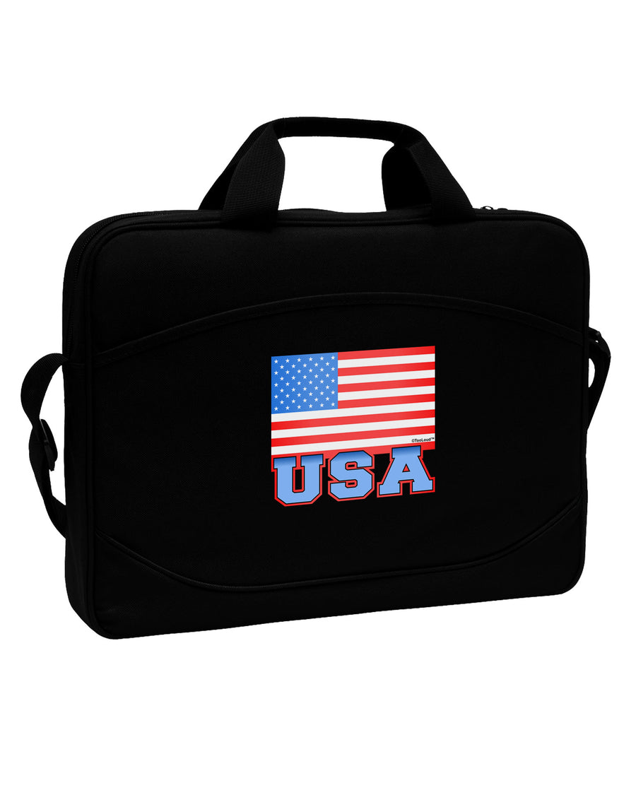TooLoud USA Flag 15&#x22; Dark Laptop / Tablet Case Bag-Laptop / Tablet Case Bag-TooLoud-Black-White-15 Inches-Davson Sales