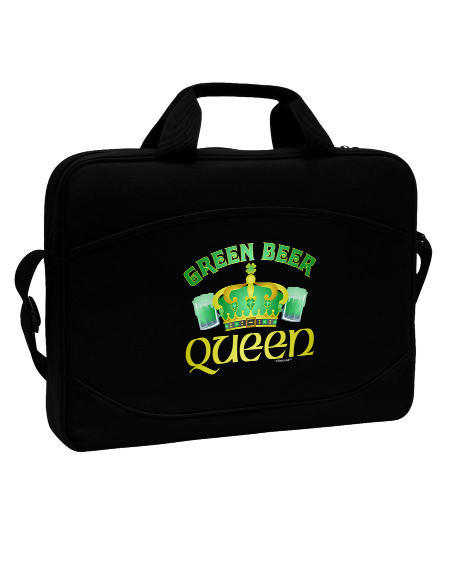 Green Beer Queen 15&#x22; Dark Laptop / Tablet Case Bag-Laptop / Tablet Case Bag-TooLoud-Black-White-15 Inches-Davson Sales