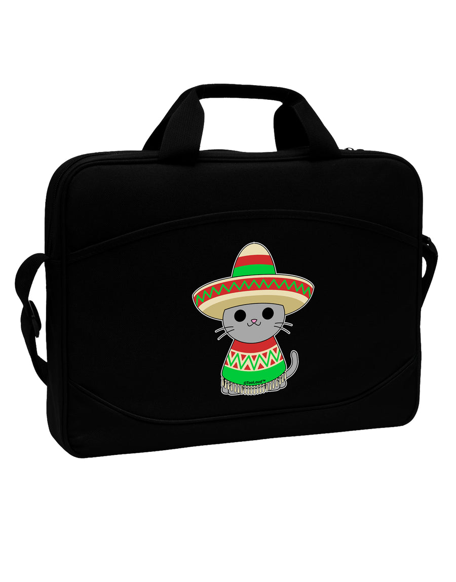 Cat with Sombrero and Poncho 15&#x22; Dark Laptop / Tablet Case Bag by TooLoud-Laptop / Tablet Case Bag-TooLoud-Black-Davson Sales