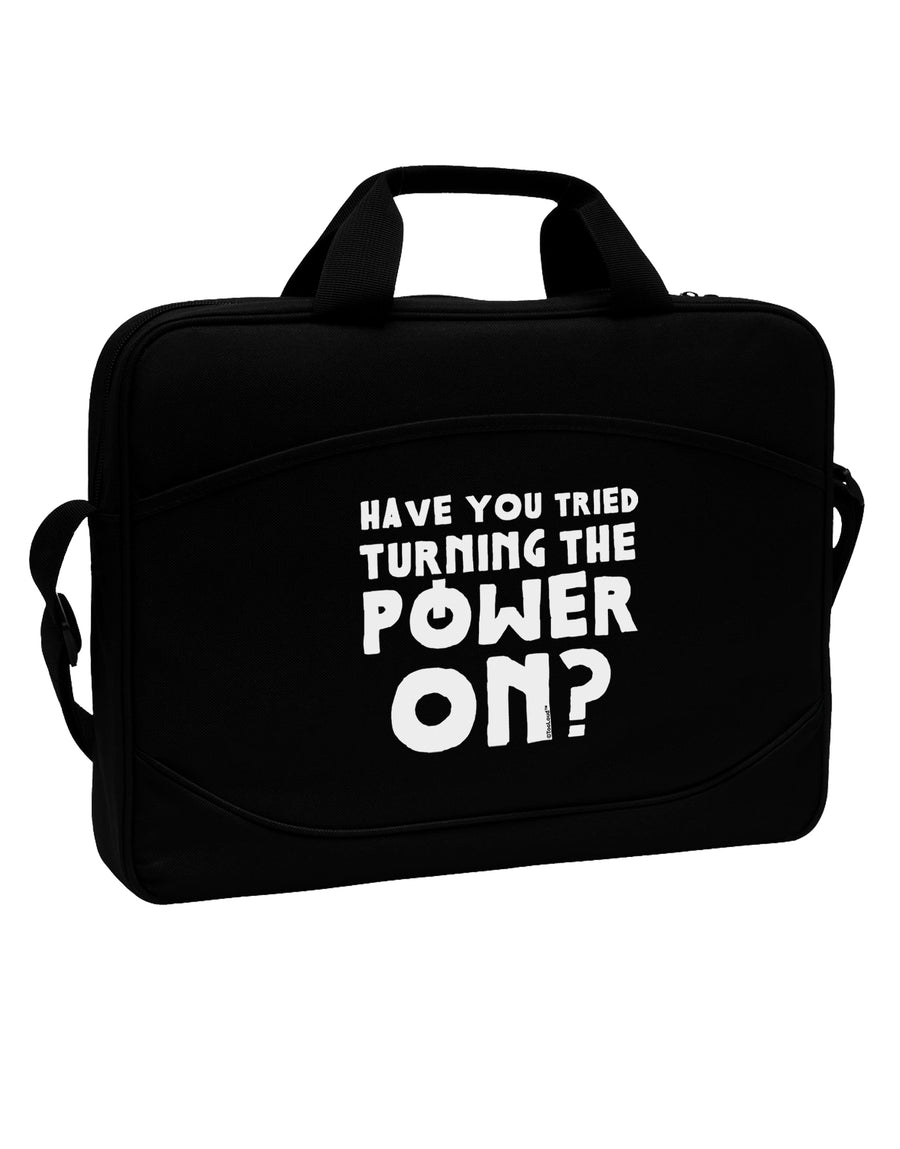 Turning the Power On 15&#x22; Dark Laptop / Tablet Case Bag by TooLoud-Laptop / Tablet Case Bag-TooLoud-Black-White-15 Inches-Davson Sales