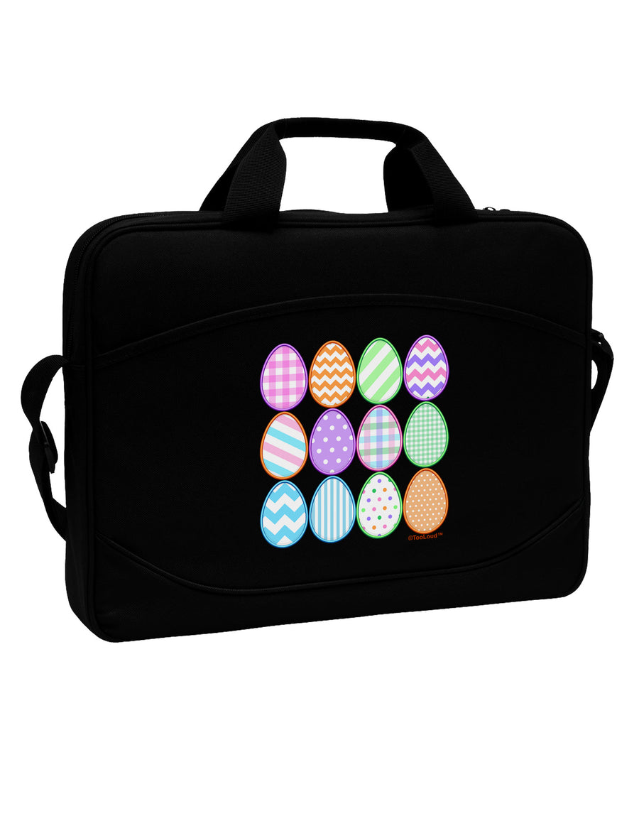 Cute Faux Applique Easter Eggs 15&#x22; Dark Laptop / Tablet Case Bag-Laptop / Tablet Case Bag-TooLoud-Black-White-15 Inches-Davson Sales